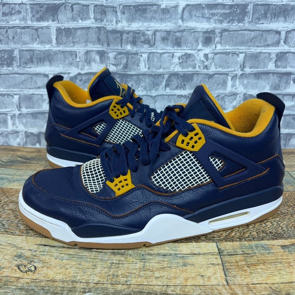 Nike Air Jordan 4 Retro Midnight Navy Metallic Gold 308497-425 Mens Size 18 Rare